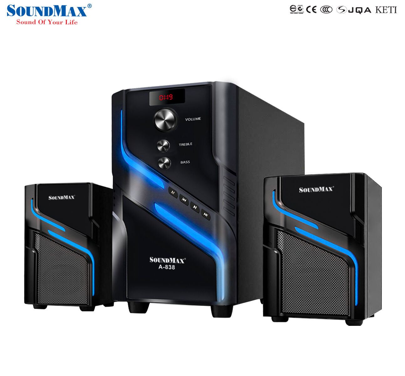 SoundMax A-838: Loa 2.1 gọn gàng, hiện đại, kết nối đa năng SoundMax A-838: Loa 2.1 gọn gàng, hiện đại, kết nối đa năng