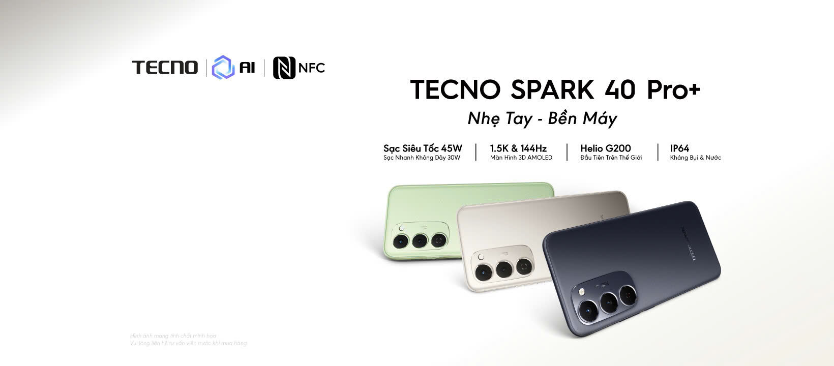 TECNO SPARK 40 PRO+ mở bán hôm nay, giá 5,7 triệu đồng TECNO SPARK 40 PRO+ ra mắt: Mỏng nhẹ 6,49mm, Chip G200 đầu tiên trên thế giới, độc quyền tại CellphoneS