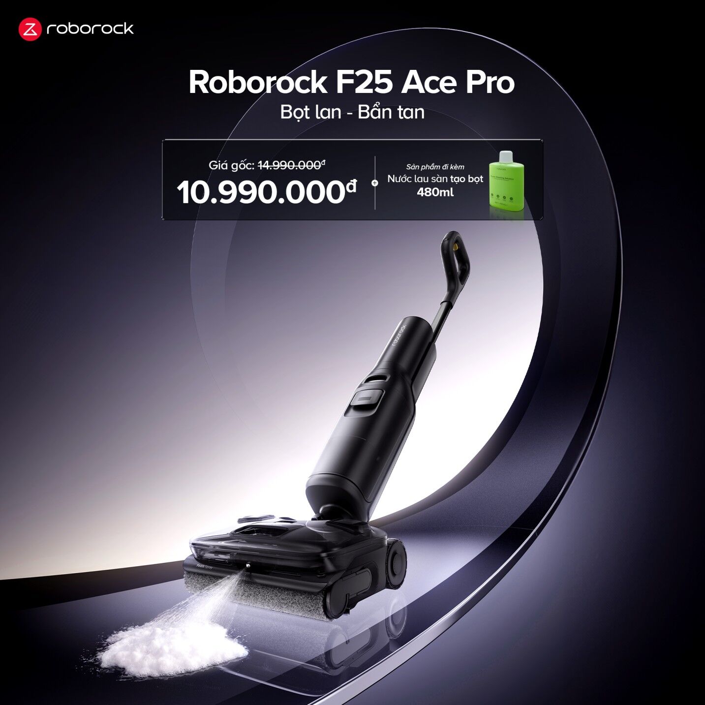 Ra mắt máy hút bụi lau nhà Roborock F25 Ace Pro Roborock ra mắt máy hút bụi lau nhà với công nghệ tạo bọt siêu vi hoàn toàn mới Roborock F25 Ace Pro