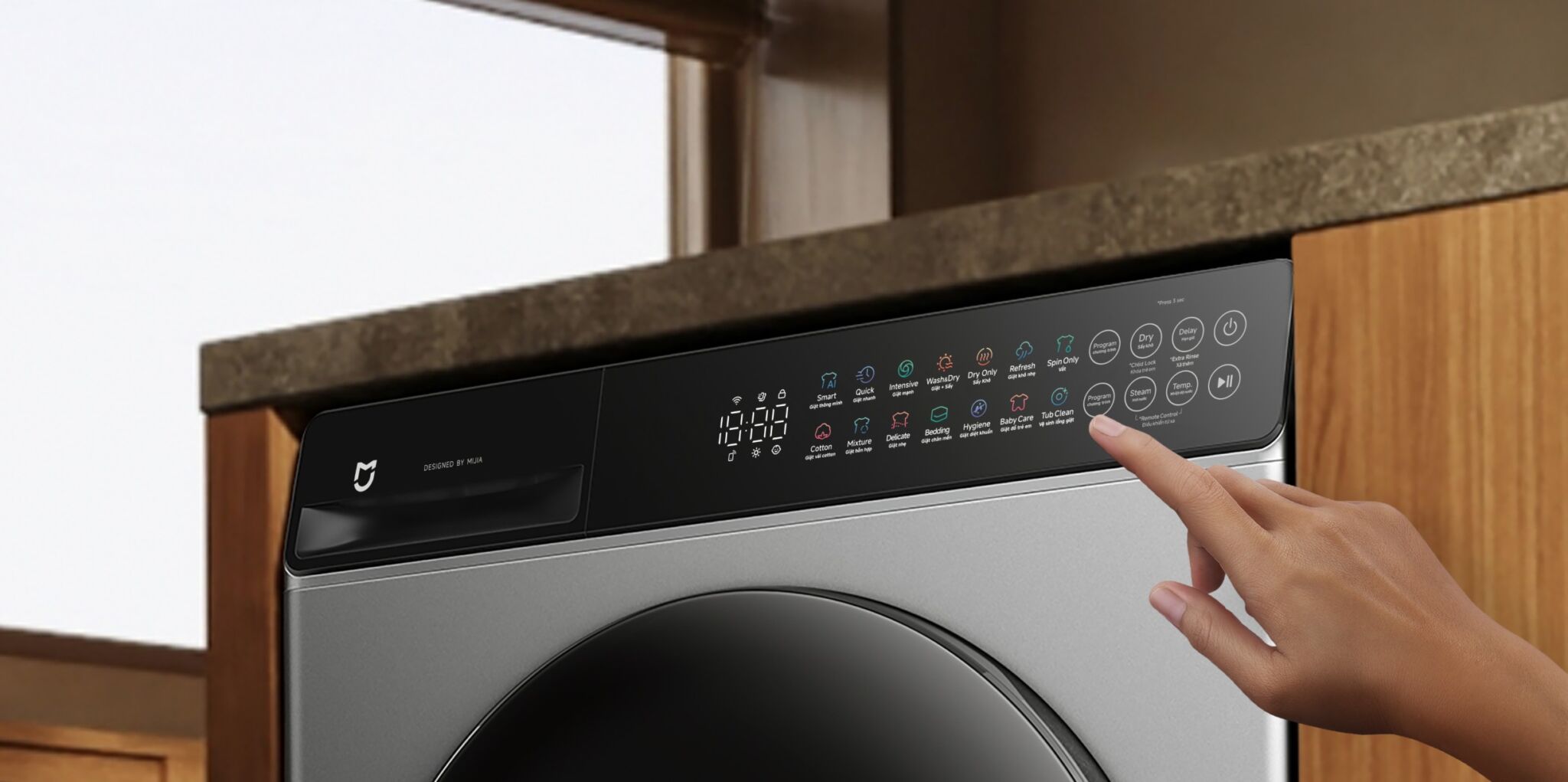 Xiaomi mở bán máy giặt sấy 2 trong 1 Mijia Front Load Washer Dryer 10.5kg Xiaomi mở bán máy giặt sấy 2 trong 1 Mijia Front Load Washer Dryer 10.5kg: Lồng giặt siêu lớn, giặt hơi nước diệt khuẩn 99,99%