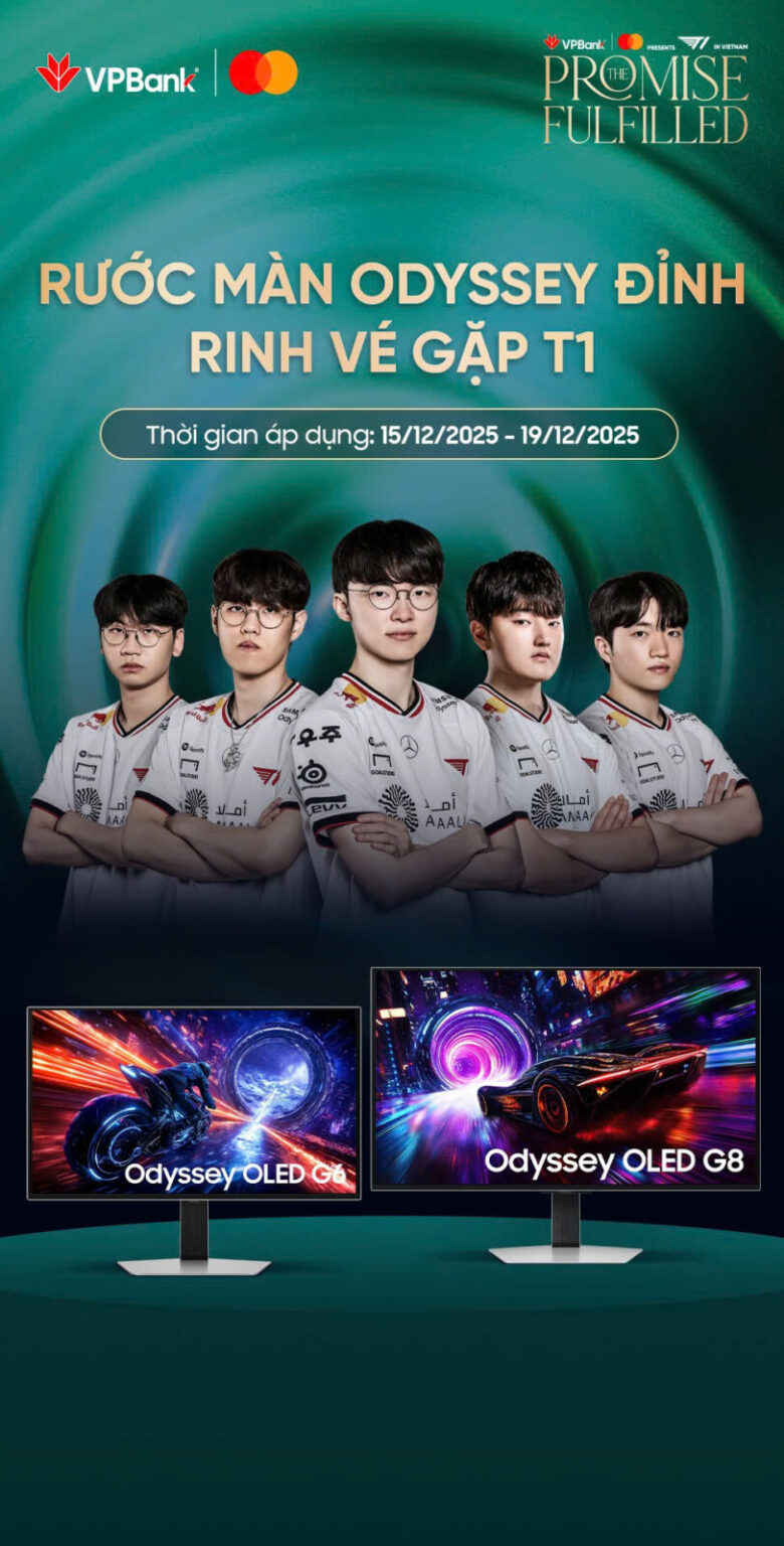 Samsung là nhà tài trợ đồng hành trong sự kiện VPBank Presents T1 Vietnam: The Promise Fulfilled Samsung là nhà tài trợ đồng hành trong sự kiện VPBank Presents T1 Vietnam: The Promise Fulfilled