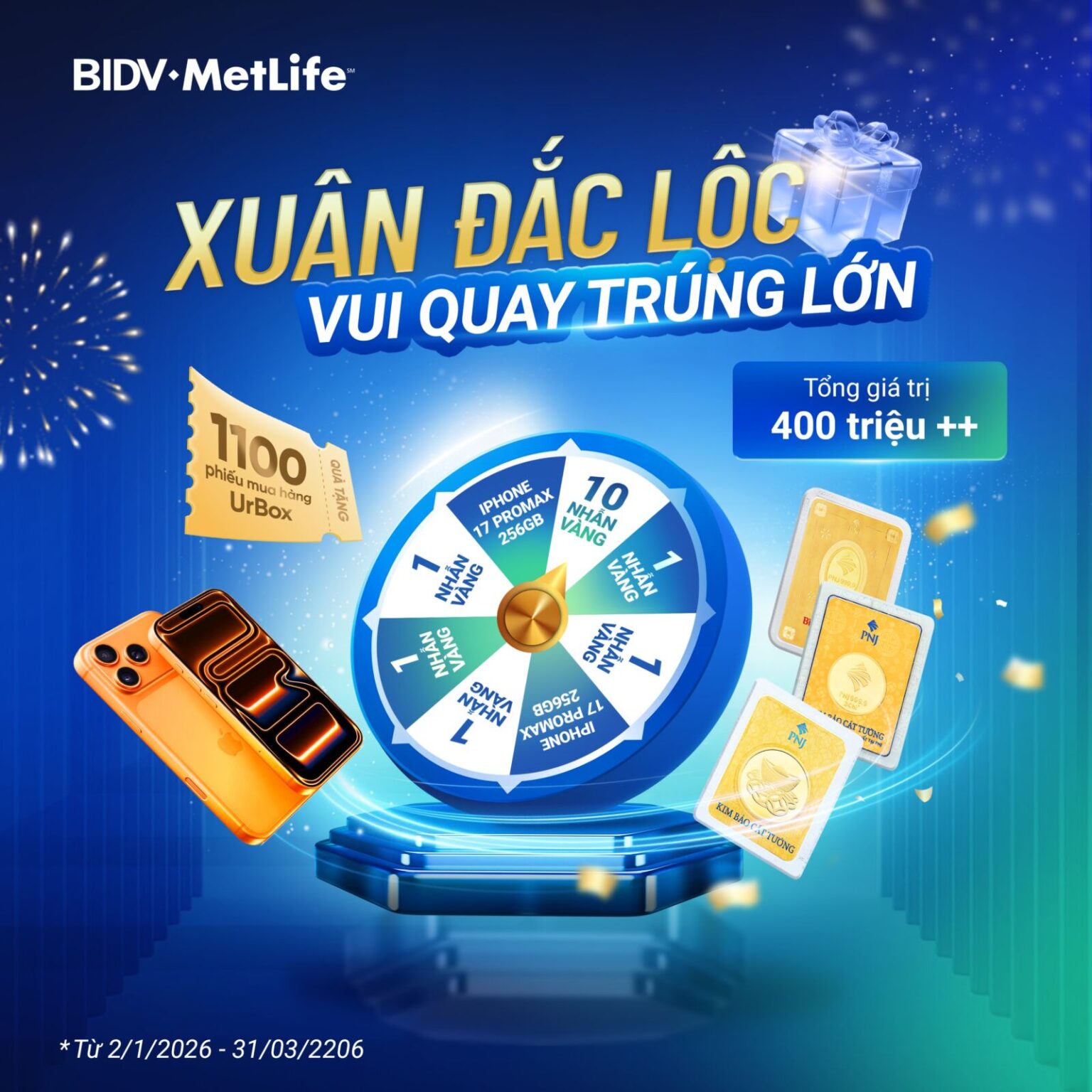 BIDV MetLife triển khai chương trình “Xuân đắc lộc – Vui quay trúng lớn” tri ân khách hàng dịp năm mới BIDV MetLife triển khai chương trình “Xuân đắc lộc – Vui quay trúng lớn” tri ân khách hàng dịp năm mới