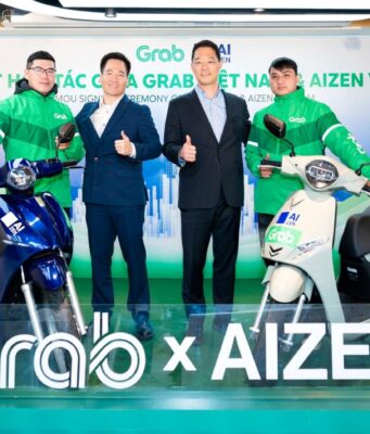 Grab Việt Nam hợp tác với AIZEN Việt Nam mang đến giải pháp thuê xe máy điện cho đối tác tài xế Grab