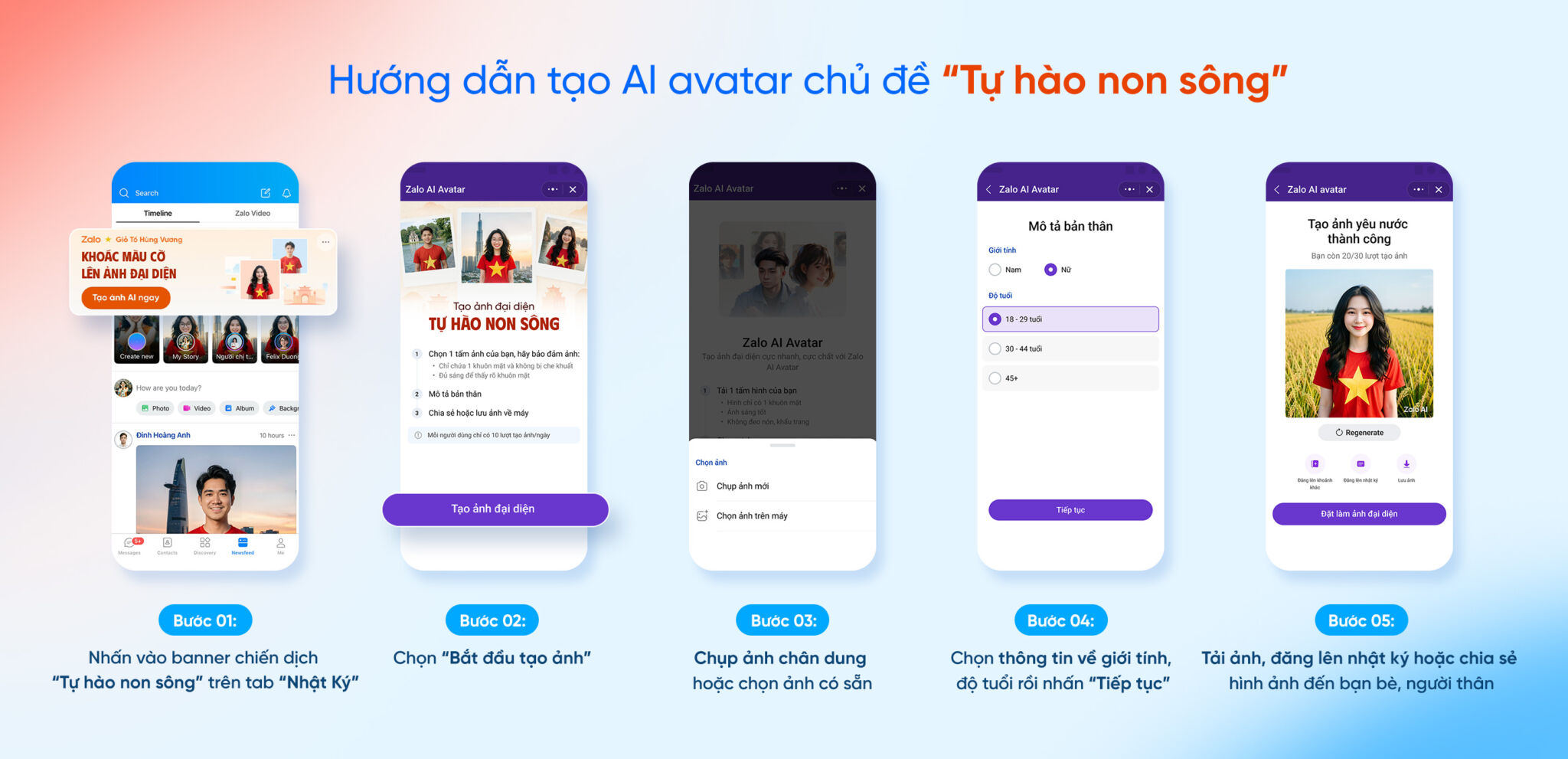 Chiến dịch “Tự hào non sông" trên Zalo nhân dịp 30/4: Lan toả tình yêu nước cùng ảnh đại diện AI  