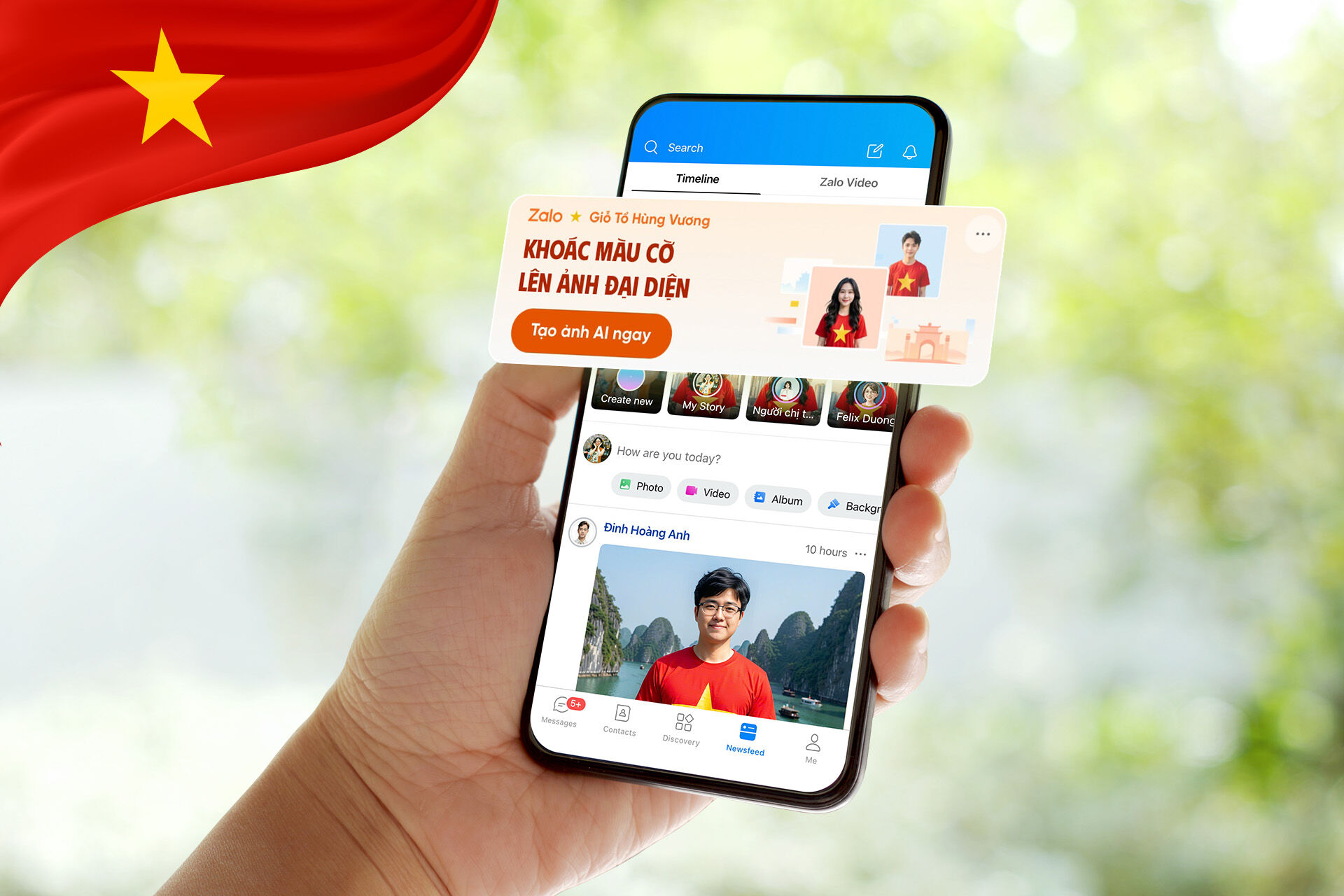Chiến dịch “Tự hào non sông" trên Zalo nhân dịp 30/4: Lan toả tình yêu nước cùng ảnh đại diện AI  