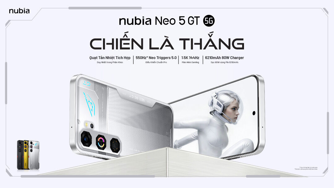Ra mắt nubia NEO 5 Series: smartphone gaming với quạt tản nhiệt chủ động