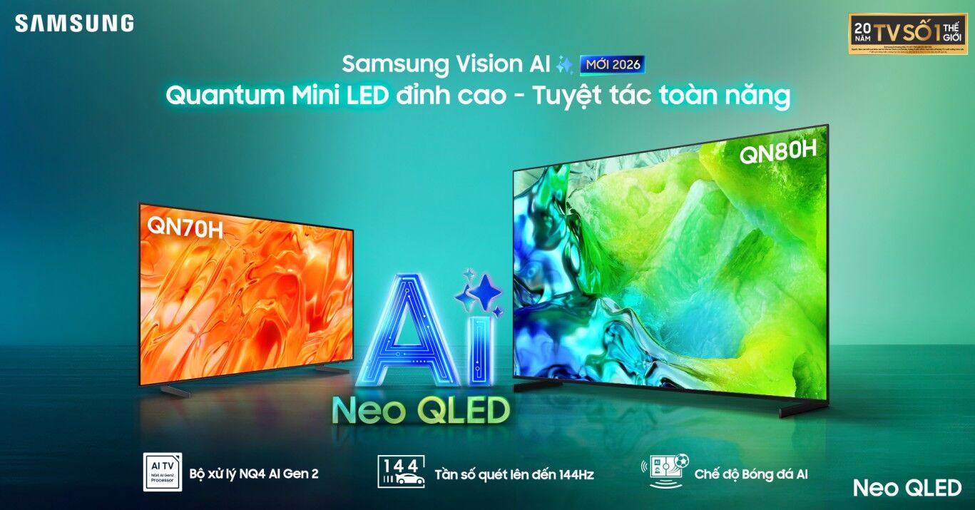 Samsung ra mắt thế hệ AI TV 2026 tại Việt Nam - hiện thực hóa tầm nhìn “bạn đồng hành giải trí” trong kỷ nguyên AI