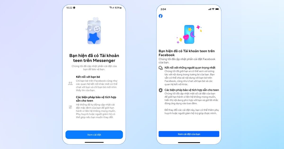 Meta chính thức triển khai phiên bản cải tiến của 'Tài khoản Thanh thiếu niên' trên Facebook và Instagram tại Việt Nam Meta chính thức triển khai phiên bản cải tiến của 'Tài khoản Thanh thiếu niên' trên Facebook và Instagram tại Việt Nam
