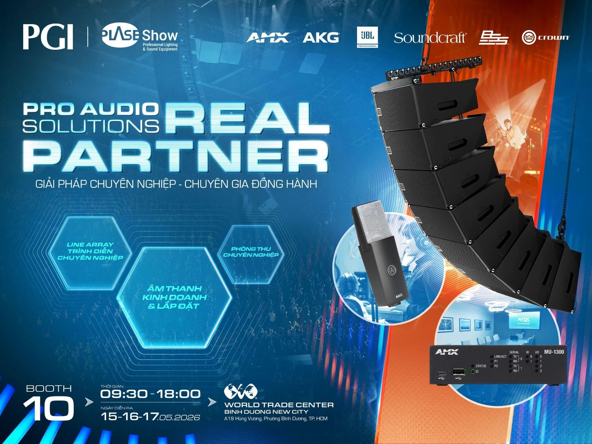 PGI trình diễn JBL SRX900 Series cùng giải pháp AV tích hợp tại PLASE Show 2026