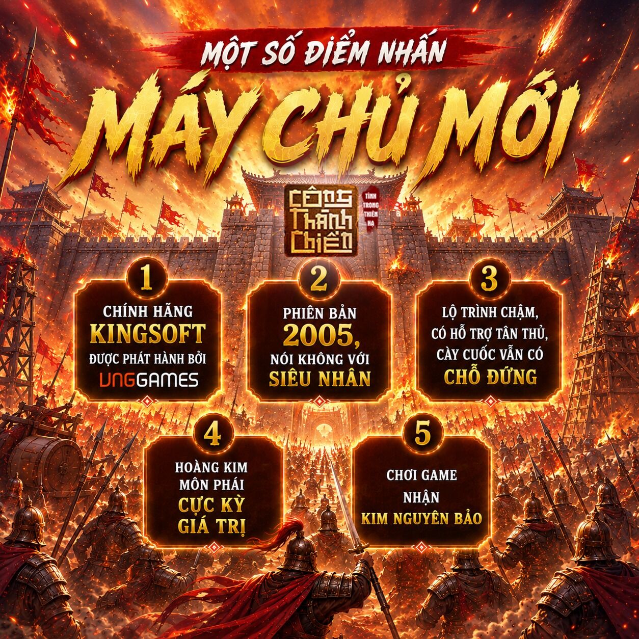 Võ Lâm Truyền Kỳ Công Thành Chiến ra mắt máy chủ mới, cày cuốc chuẩn phiên bản 2005