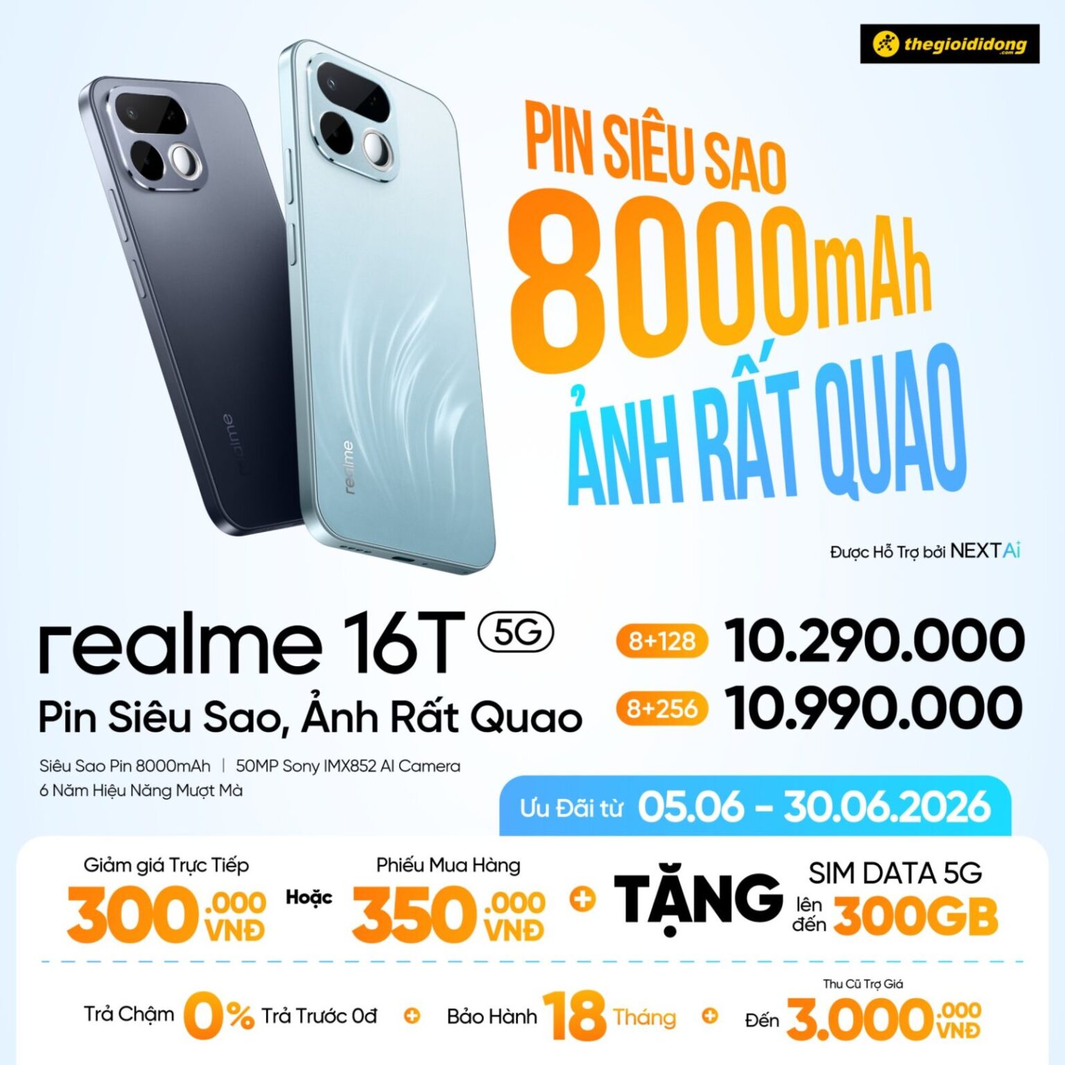 realme 16T 5G chính thức ra mắt, giá dưới 11 triệu đồng realme 16T 5G chính thức ra mắt: “Pin Siêu Sao” 8000mAh bứt phá giới hạn thời lượng pin cho thế hệ đam mê sáng tạo nội dung
