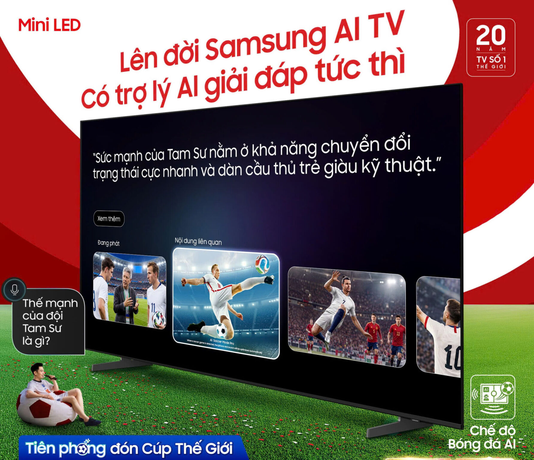 Samsung AI TV tung ưu đãi hấp dẫn, kết hợp cùng tính năng Vision AI Companion và Chế độ Bóng đá AI tối ưu cho trải nghiệm World Cup 2026