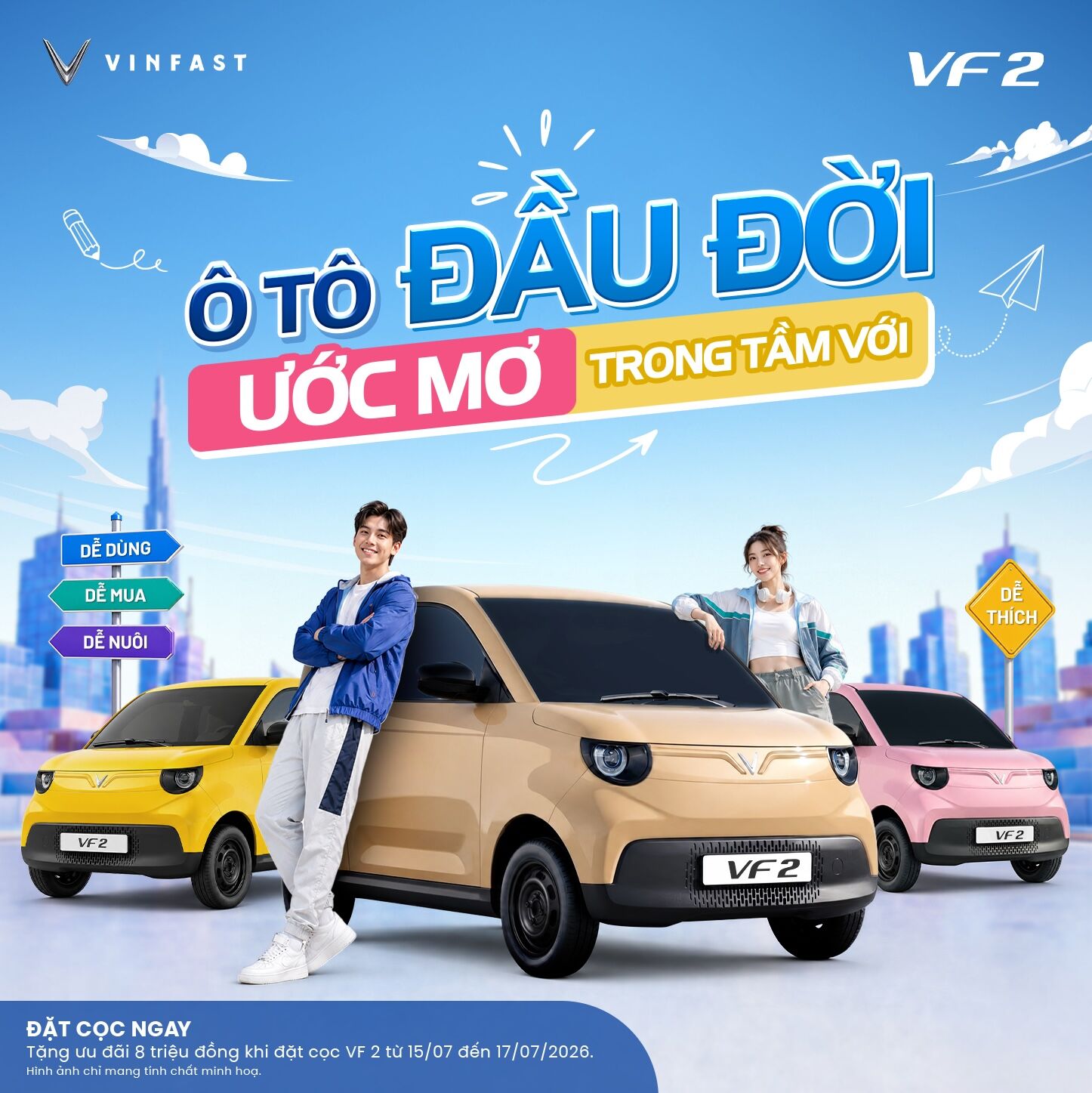 VinFast VF 2 chính thức nhận đặt cọc - ưu đãi 8 triệu đồng trong 3 ngày ‘vàng’ VinFast VF 2 chính thức nhận đặt cọc - ưu đãi 8 triệu đồng trong 3 ngày ‘vàng’