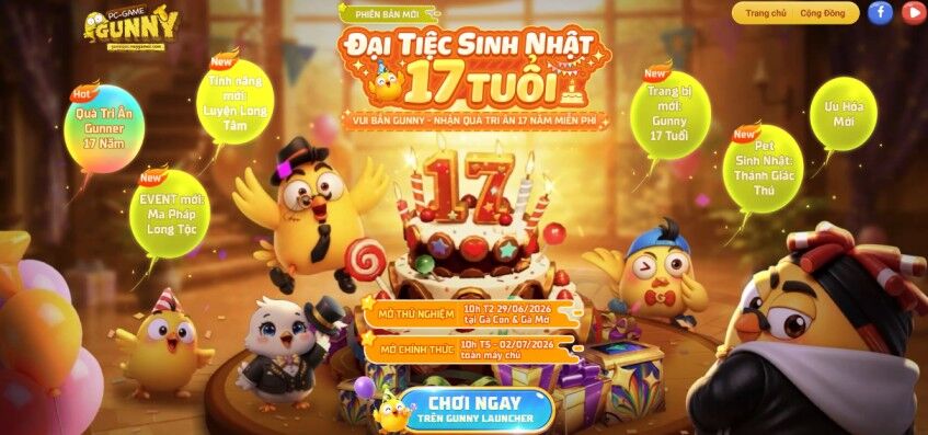 Gunny PC đãi đại tiệc sinh nhật 17 tuổi cùng cùng gói quà lên tới 1,7 triệu xu Gunny PC đãi đại tiệc sinh nhật 17 tuổi cùng cùng gói quà lên tới 1,7 triệu xu