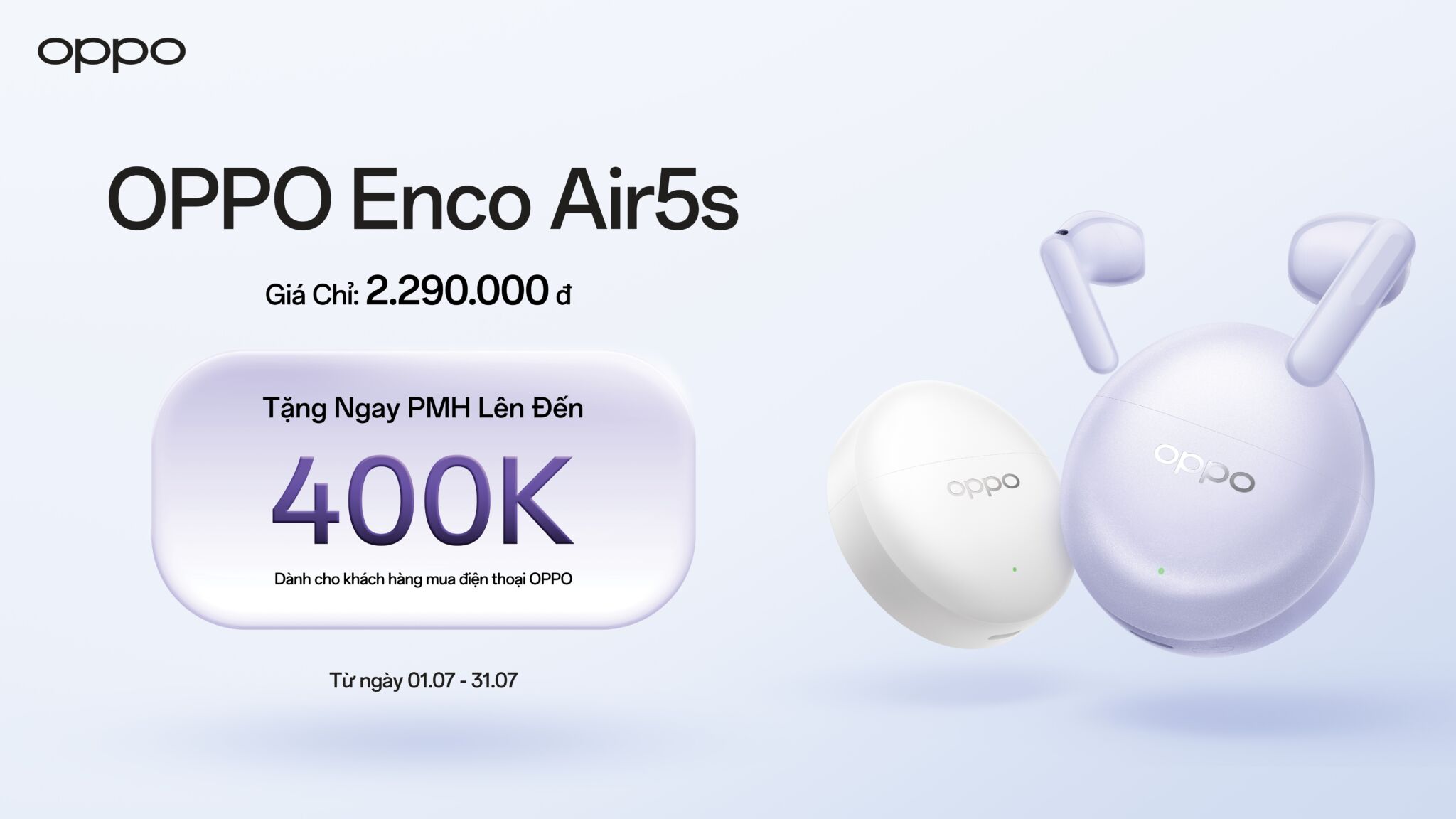OPPO ra mắt Enco Air5s và Enco Air5 OPPO ra mắt Enco Air5s và Enco Air5, kết hợp công nghệ chống ồn tiên tiến cùng chất âm sống động