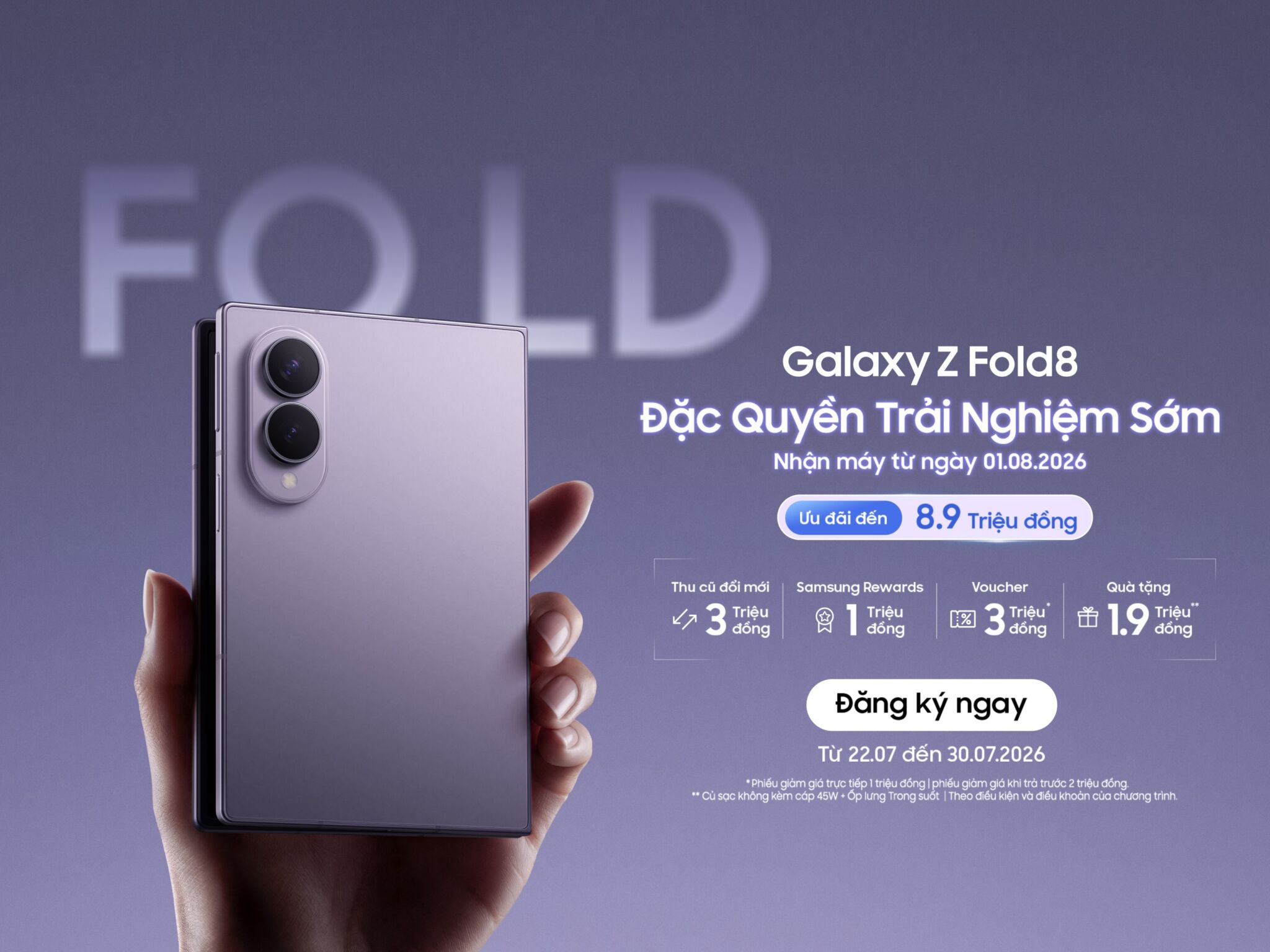 Samsung chính thức khởi động chương trình trải nghiệm sớm Galaxy Z Fold8 tại Việt Nam Samsung chính thức khởi động chương trình trải nghiệm sớm Galaxy Z Fold8 tại Việt Nam