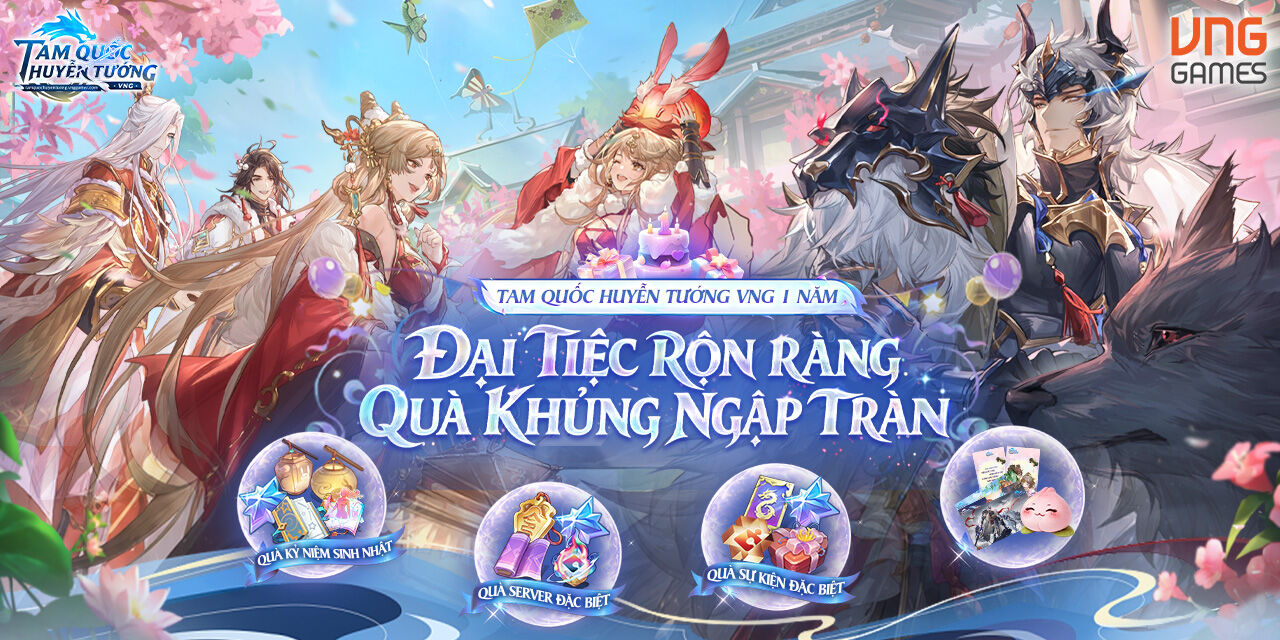 Đại tiệc sinh nhật 1 tuổi Tam Quốc Huyễn Tướng VNG sôi động cùng Hoa Nhật Huỳnh Đại tiệc sinh nhật 1 tuổi Tam Quốc Huyễn Tướng VNG sôi động cùng Hoa Nhật Huỳnh