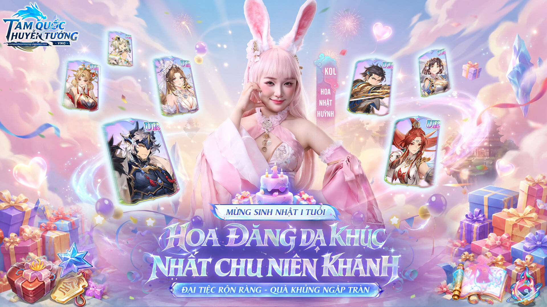 Đại tiệc sinh nhật 1 tuổi Tam Quốc Huyễn Tướng VNG sôi động cùng Hoa Nhật Huỳnh Đại tiệc sinh nhật 1 tuổi Tam Quốc Huyễn Tướng VNG sôi động cùng Hoa Nhật Huỳnh