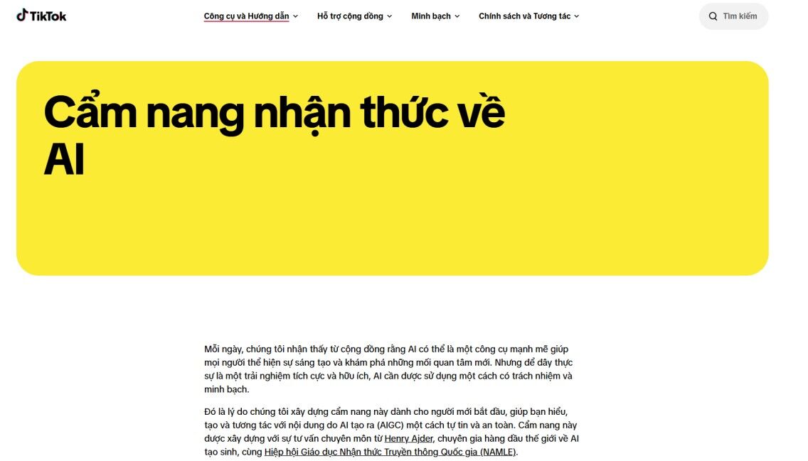 TikTok ra mắt giải pháp nhận diện nội dung AI cho người dùng TikTok ra mắt giải pháp nhận diện nội dung AI cho người dùng