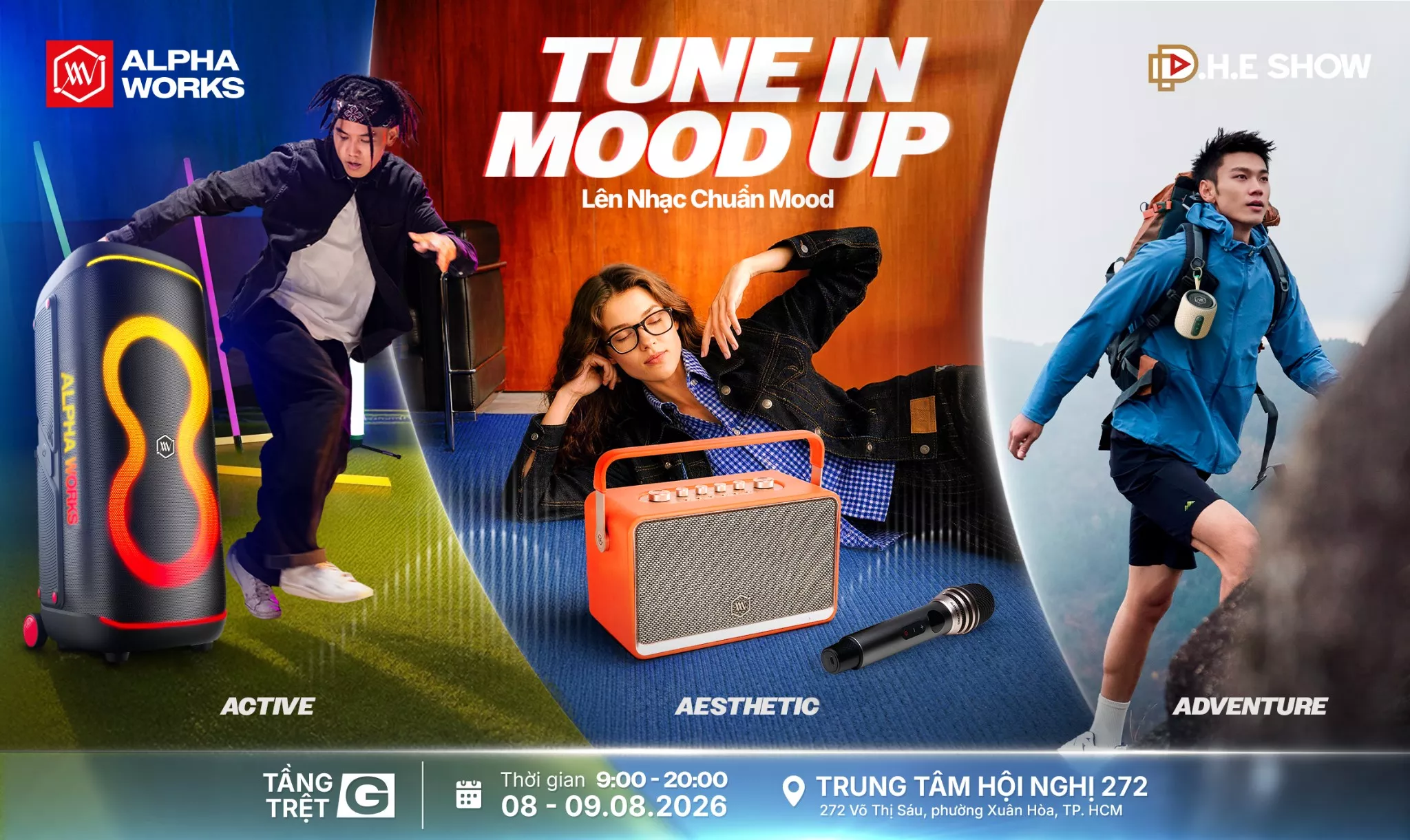Alpha Works đem đến triển lãm P.H.E SHOW 2026 dải sản phẩm âm thanh phong phú với chủ đề “Tune In Mood Up” Alpha Works đem đến triển lãm P.H.E SHOW 2026 dải sản phẩm âm thanh phong phú với chủ đề “Tune In Mood Up”