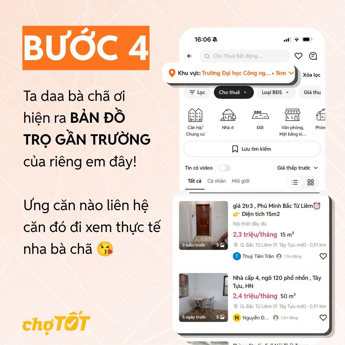 Chợ Tốt tung tính năng "Tìm trọ gần trường", đồng hành 2k8 tìm trọ vừa ý Chợ Tốt tung tính năng "Tìm trọ gần trường", đồng hành cùng 2k8 tìm trọ vừa ý