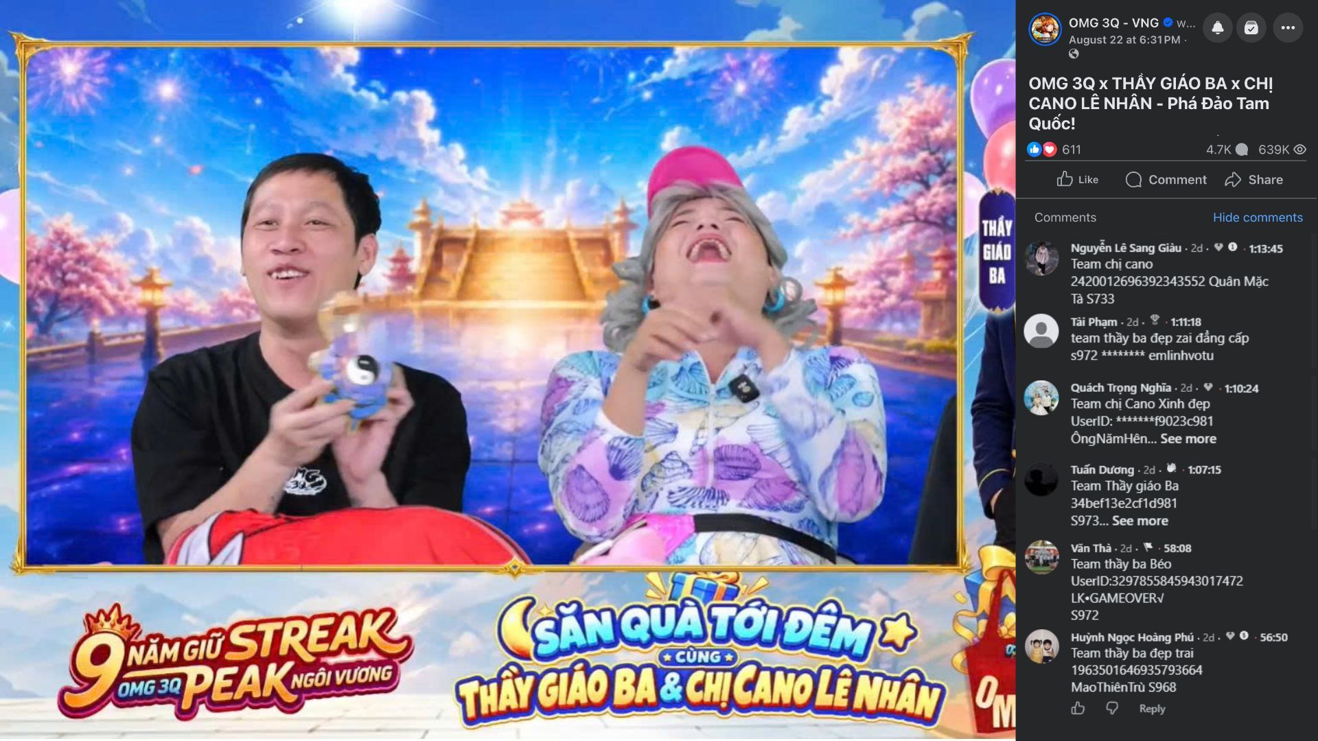 Chị Ca Nô “cà khịa” Thầy Giáo Ba cực gắt trong livestream mừng sinh nhật 9 tuổi OMG 3Q - VNG Chị Ca Nô “cà khịa” Thầy Giáo Ba cực gắt trong livestream mừng sinh nhật 9 tuổi OMG 3Q - VNG